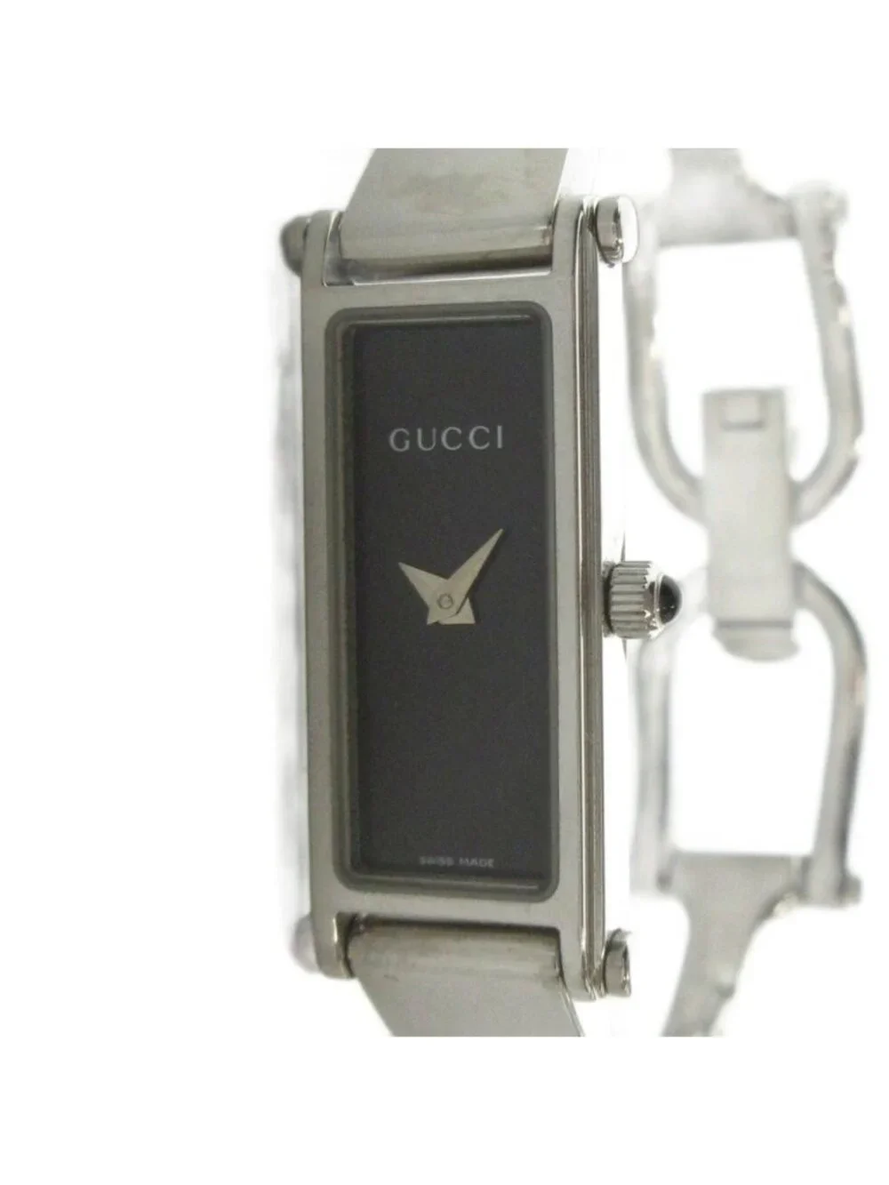 Gucci Watch Quartz Square Black Dial Silver